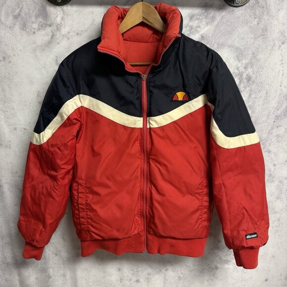 Ellesse Other - Vintage Ellesse Reversible Jacket Mens Medium 20x24.5 Red Bomber